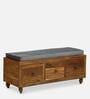 Ines Teak Wood Ottoman In Provincial Teak Finish