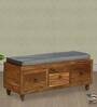 Ines Teak Wood Ottoman In Provincial Teak Finish