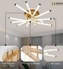 Inev| 80 Cm | Google & Alexa | Height Adjustable | 3 Light Mode | Modern LED Ceiling Chandelier for Living Room, Dining, Bedroom, Hall, Kitchen, Office,Luxury Decorative Lighting