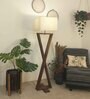 Infinity Wooden Floor Lamp with Jute Shade & Brown Base