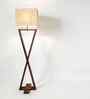Infinity Wooden Floor Lamp with Jute Shade & Brown Base