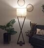 Infinity Wooden Floor Lamp with Jute Shade & Brown Base