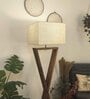 Infinity Wooden Floor Lamp with Jute Shade & Brown Base