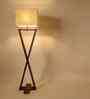 Infinity Wooden Floor Lamp with Jute Shade & Brown Base
