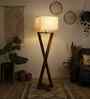 Infinity Wooden Floor Lamp with Jute Shade & Brown Base