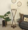 Infinity Wooden Floor Lamp with Jute Shade & Brown Base