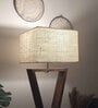 Infinity Wooden Floor Lamp with Jute Shade & Brown Base