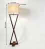 Infinity Wooden Floor Lamp with Jute Shade & Brown Base