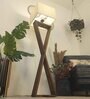Infinity Wooden Floor Lamp with Jute Shade & Brown Base