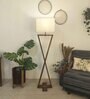 Infinity Wooden Floor Lamp with Jute Shade & Brown Base