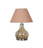 Ingram Smoke Glass And Metal Table Lamp With Beige Cotton Shade