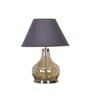 Ingram Smoke Glass And Metal Table Lamp With Black Cotton Shade
