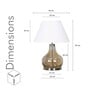 Ingram Smoke Glass And Metal Table Lamp With White Cotton Shade
