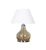 Ingram Smoke Glass And Metal Table Lamp With White Cotton Shade