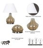 Ingram Smoke Glass And Metal Table Lamp With White Cotton Shade