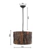 Inky Brown Wood Hanging Light
