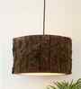 Inky Brown Wood Hanging Light