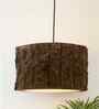 Inky Brown Wood Hanging Light