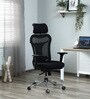 Innova Breathable Mesh Ergonomic Chair in Black Colour with Headrest 