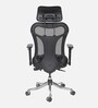 Innova Breathable Mesh Ergonomic Chair in Black Colour with Headrest 