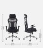 Innova Breathable Mesh Ergonomic Chair in Black Colour with Headrest 