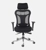 Innova Breathable Mesh Ergonomic Chair in Black Colour with Headrest 