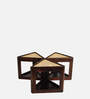 Innova Nesting Cane Coffee Table in Walnut Finish