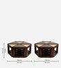Innova Nesting Cane Coffee Table in Walnut Finish