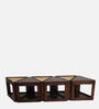 Innova Nesting Cane Coffee Table in Walnut Finish