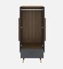 Inova Wood 2 Door Wardrobe in Lyon Walnut and Slate Grey Finish