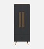 Inova Wood 2 Door Wardrobe in Lyon Walnut and Slate Grey Finish