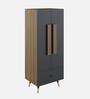 Inova Wood 2 Door Wardrobe in Lyon Walnut and Slate Grey Finish