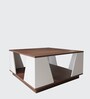 Inox Coffee Table In Columbian Walnut & Cold White Finish