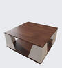 Inox Coffee Table In Columbian Walnut & Cold White Finish
