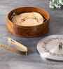 Inscribe Acacia Wood Roti Box with Tong