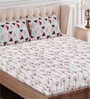 Pink Floral 160 TC Cotton Queen Sized Bed Sheets with 2 Pillow Covers