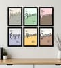Motivational Quote Wall Art Framed Set of 6 for Home & Office