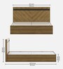 Inspire Queen Size Bed In Natural Teak & Wenge Melamine Finish With Box Storage