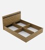Inspire Queen Size Bed In Natural Teak & Wenge Melamine Finish With Box Storage