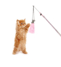 Interactive Pink Plastic Cat Feather Toy