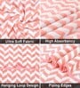 Pink Microfibre Chevron 70x132 cm Kids Bath Towel
