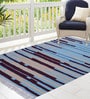 Intersection Strips Carpet in Blue Colour