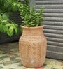 Brown Intricate Paisley Clay Planter