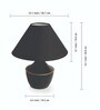 intriguingly Goth Table Lamp in Iron (14 inch, Matte Black, Handcrafted)