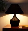 intriguingly Goth Table Lamp in Iron (14 inch, Matte Black, Handcrafted)