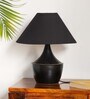intriguingly Goth Table Lamp in Iron (14 inch, Matte Black, Handcrafted)