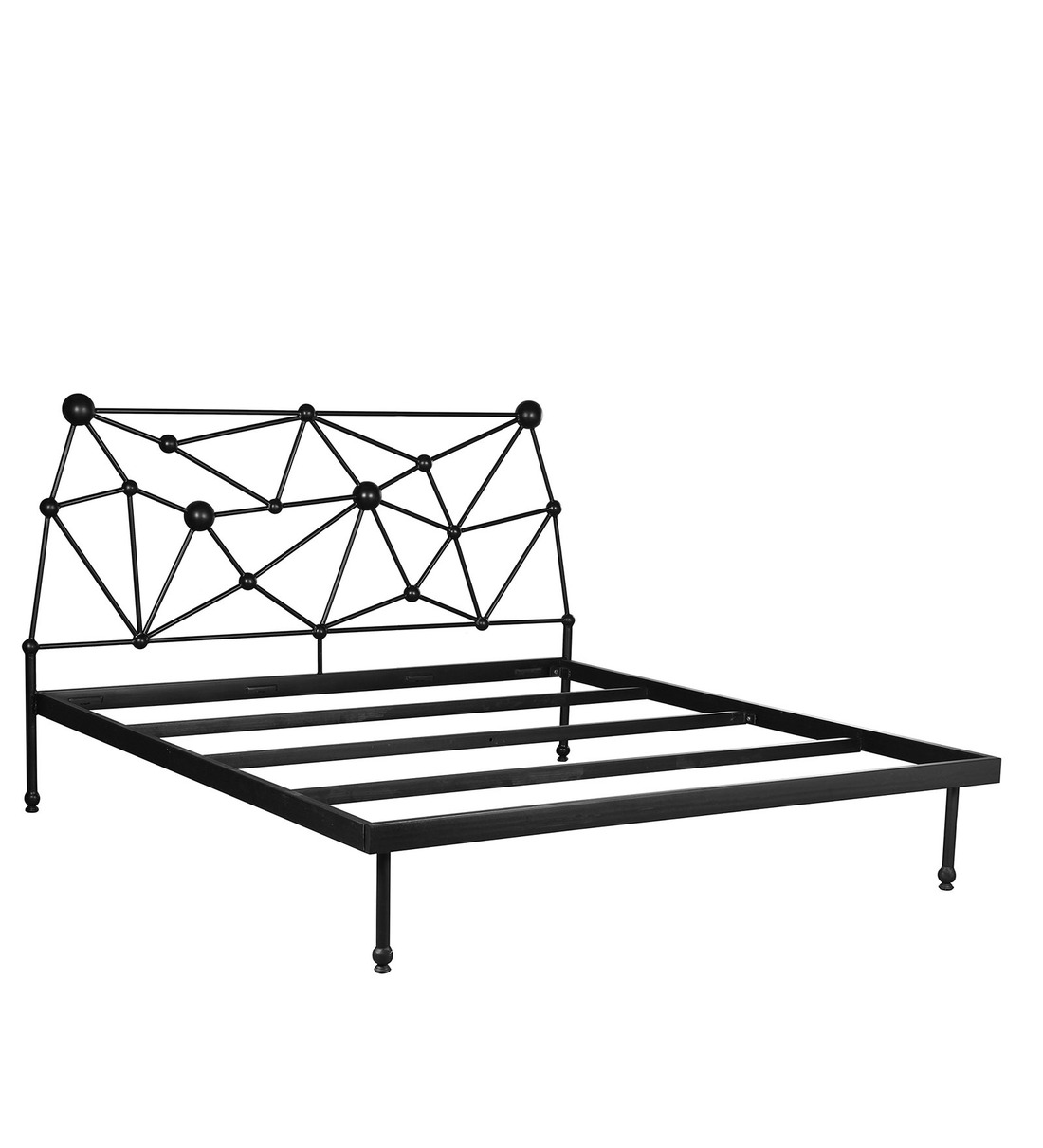 Buy Ionic Metallic King Size Bed in Black Finish by Conti Online ...