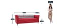 Iowa 3 Seater Sofa in Crimson Red colour