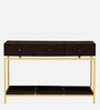 Ioannina Solid Wood Console Table In Brown & Gold Finish