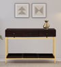 Ioannina Solid Wood Console Table In Brown & Gold Finish